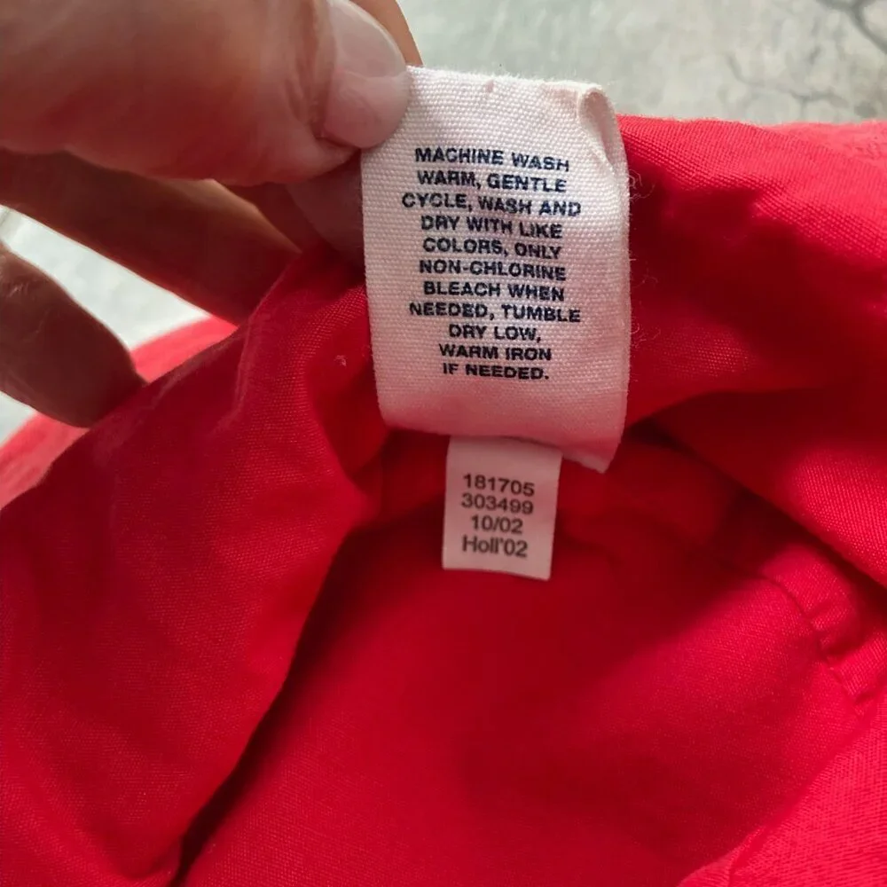 Baby Gap Cotton Bucket Sun Hat with Rose Detail – Red/Pink, Size 12–18 Months